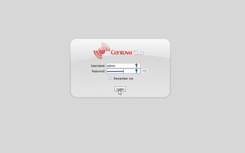 Ingreso a Panel Centovacast
